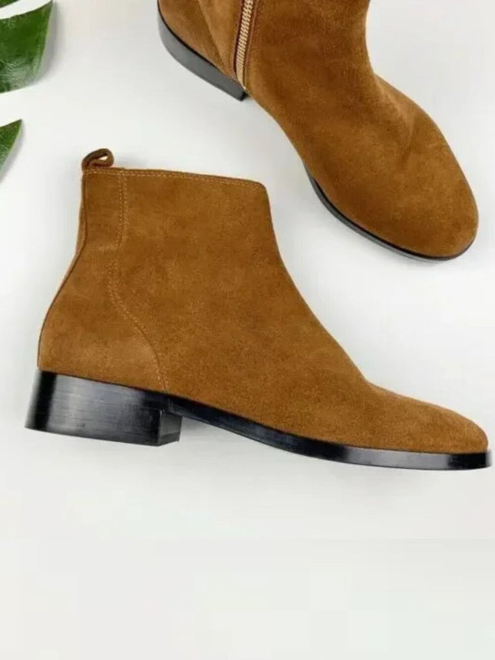 & Other Stories Tan Suede Booties